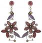 Preview: Twisted Flowers earrings in brown-mulit/antique silver - Konplott